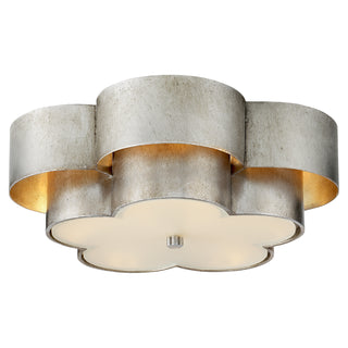 Buy burnished-silver-leaf-with-frosted-acrylic-glass Arabelle Outdoor (Damp) Flush Mount Ceiling Light by Visual Comfort Signature