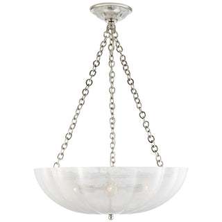 Buy polished-nickel-with-white-glass-glass Rosehill Outdoor (Damp) Chandelier by Visual Comfort Signature