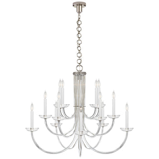 Buy polished-nickel-with-crystal-glass Wharton Chandelier by Visual Comfort Signature
