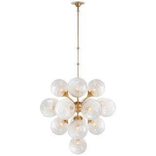 Buy hand-rubbed-antique-brass-with-white-glass-glass-and-white-shade Cristol Outdoor (Damp) Chandelier by Visual Comfort Signature