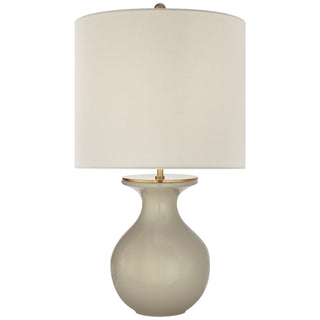 Buy dove-grey-with-13-75-x-13-75-x-12-5-cream-linen-glass-and-natural-cream-shade Albie Table Lamp by Visual Comfort Signature