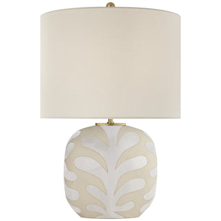 Buy natural-bisque-and-new-white-with-15-x-15-x-11-25-cream-linen-oval-glass-and-natural-cream-shade Parkwood Table Lamp by Visual Comfort Signature