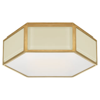 Buy cream-and-soft-brass Bradford Outdoor (Damp) Flush Mount Ceiling Light by Visual Comfort Signature
