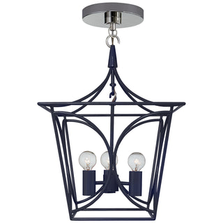 Buy french-navy-and-polished-nickel Cavanagh Outdoor (Damp) Lantern by Visual Comfort Signature