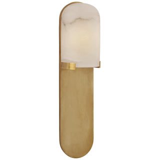 Buy antique-burnished-brass-with-alabaster-glass-and-clear-shade Melange Outdoor (Damp) Sconce by Visual Comfort Signature