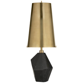 Buy black-cremo-marble-with-5-5-x-8-x-12-25-antique-brass-glass-and-metal-shade Halcyon Table Lamp by Visual Comfort Signature