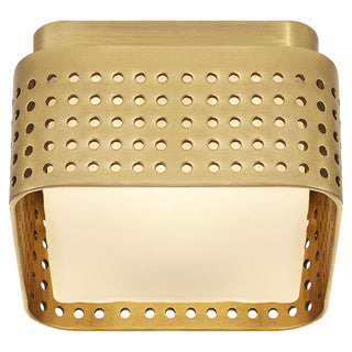 Buy antique-burnished-brass-with-clouded-glass-glass Precision Outdoor (Damp) Flush Mount Ceiling Light by Visual Comfort Signature