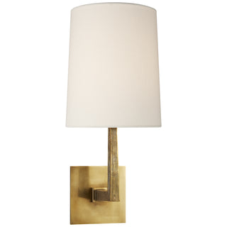 Buy soft-brass-with-6-5-x-7-25-x-8-75-linen-glass Ojai Sconce by Visual Comfort Signature
