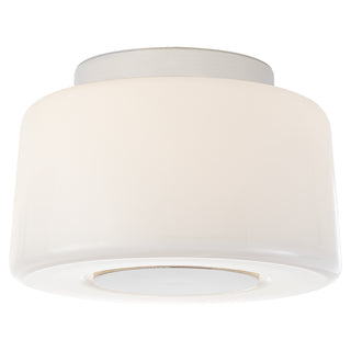 Buy polished-nickel Acme Outdoor (Damp) Flush Mount Ceiling Light by Visual Comfort Signature