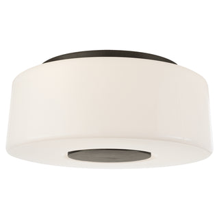 Buy bronze-with-white-glass-glass Acme Outdoor (Damp) Flush Mount Ceiling Light by Visual Comfort Signature