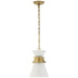 Antique-Burnished Brass with Matte White Glass and White Shade