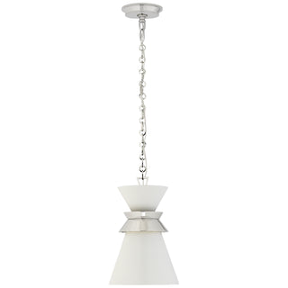Buy polished-nickel-with-matte-white-glass-and-white-shade Alborg Outdoor (Damp) Pendant by Visual Comfort Signature