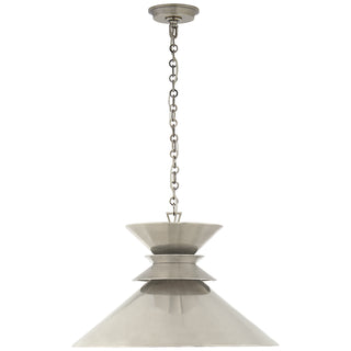 Buy antique-nickel-with-antique-nickel-glass-and-metal-shade Alborg Outdoor (Damp) Pendant by Visual Comfort Signature