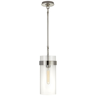 Buy polished-nickel-with-clear-glass-glass Presidio Outdoor (Damp) Pendant by Visual Comfort Signature