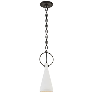 Buy natural-rusted-iron-with-plaster-white-glass-and-white-shade Limoges Outdoor (Damp) Pendant by Visual Comfort Signature