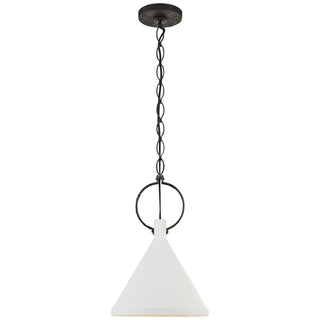 Buy natural-rusted-iron-with-plaster-white-glass Limoges Outdoor (Damp) Pendant by Visual Comfort Signature