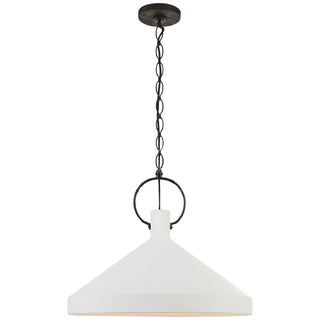 Buy natural-rust-with-plaster-white-glass Limoges Outdoor (Damp) Pendant by Visual Comfort Signature