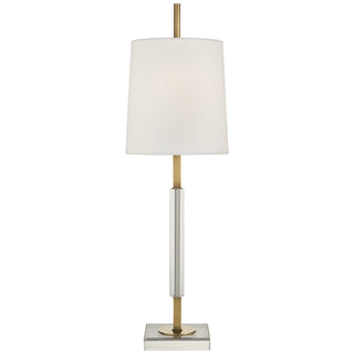 Buy hand-rubbed-antique-brass-with-crystal-with-8-25-x-9-25-x-10-75-linen-square-glass-and-natural-cream-shade Lexington Table Lamp by Visual Comfort Signature