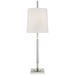 Buy polished-nickel-with-crystal-with-8-25-x-9-25-x-10-75-linen-square-glass-and-natural-cream-shade Lexington Table Lamp by Visual Comfort Signature