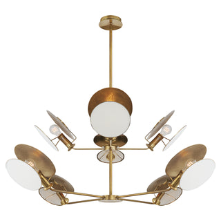 Buy hand-rubbed-antique-brass-with-linen-glass-and-natural-cream-shade Osiris Chandelier by Visual Comfort Signature