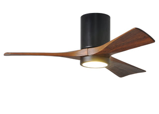 Buy matte-black-finish-with-walnut-tone-blades Irene-HLK Hugger Ceiling Fan by Matthews Fan Company