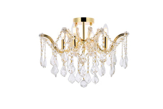 Buy gold-and-clear-shade Maria Theresa Flush Mount Light by Elegant Lighting