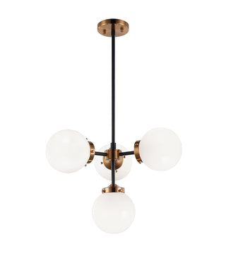 Buy aged-gold-brass-with-opal-glass-glass Maru Pendant by Matteo Lighting