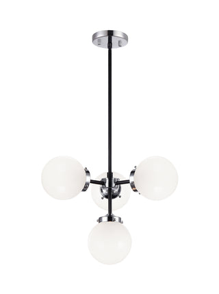 Buy chrome-with-opal-glass-glass-and-white-shade Maru Pendant by Matteo Lighting