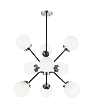 Buy chrome-with-opal-glass-glass Maru Chandelier by Matteo Lighting