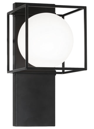 Buy black-with-frosted-glass-glass-and-white-shade Squircle Outdoor (Damp) Sconce by Matteo Lighting