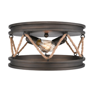Buy gunmetal-bronze-with-gunmetal-bronze-glass Chatham Outdoor (Damp) Flush Mount Ceiling Light by Golden