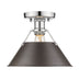 Chrome with Rubbed Bronze Glass and Metal Shade