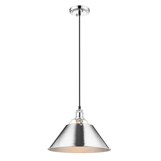 Buy chrome-with-chrome-glass Orwell Outdoor (Damp) Pendant by Golden