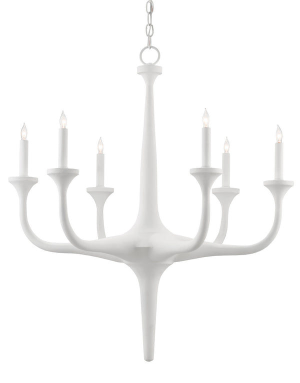 Albion White Chandelier Chandelier by Currey and Company