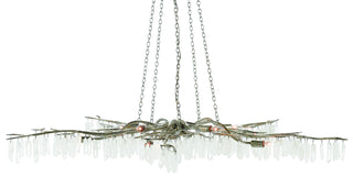 Buy textured-silver-natural Forest Light Collection Chandelier by Currey and Company