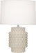 Bone Glazed Textured Ceramic with Fondine Fabric Shade Glass