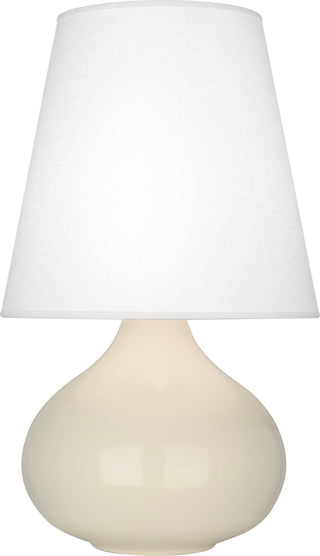 Buy bone-glazed-ceramic-with-oyster-linen-shade-glass June Table Lamp by Robert Abbey