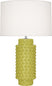 Citron Glazed Textured Ceramic with Fondine Fabric Shade Glass