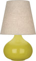 Citron Glazed Ceramic with Buff Linen Shade Glass