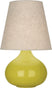 Citron Glazed Ceramic with Buff Linen Shade Glass