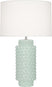 Celadon Glazed Textured Ceramic with Fondine Fabric Shade Glass