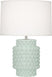 Celadon Glazed Textured Ceramic with Fondine Fabric Shade Glass