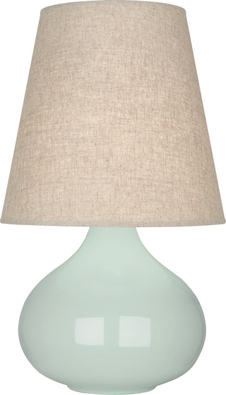 Buy celadon-glazed-ceramic-with-buff-linen-shade-glass June Table Lamp by Robert Abbey