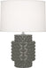 Ash Glazed Textured Ceramic with Fondine Fabric Shade Glass