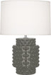 Ash Glazed Textured Ceramic with Fondine Fabric Shade Glass