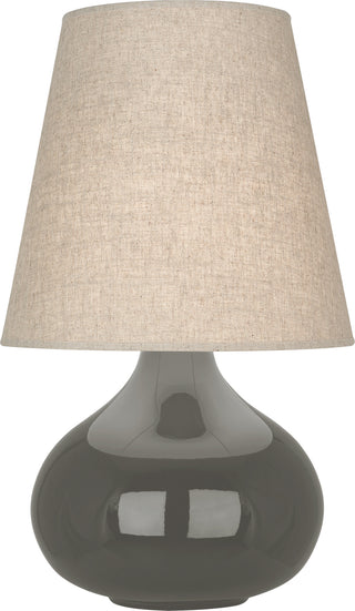 Buy ash-glazed-ceramic-with-buff-linen-shade-glass June Lamp by Robert Abbey