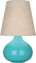 Egg Blue Glazed Ceramic with Buff Linen Shade Glass