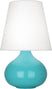 Egg Blue Glazed Ceramic with Oyster Linen Shade Glass