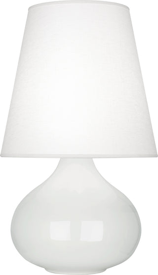 Buy lily-glazed-ceramic-with-oyster-linen-shade-glass June Lamp by Robert Abbey