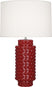 Oxblood Glazed Textured Ceramic with Fondine Fabric Shade Glass